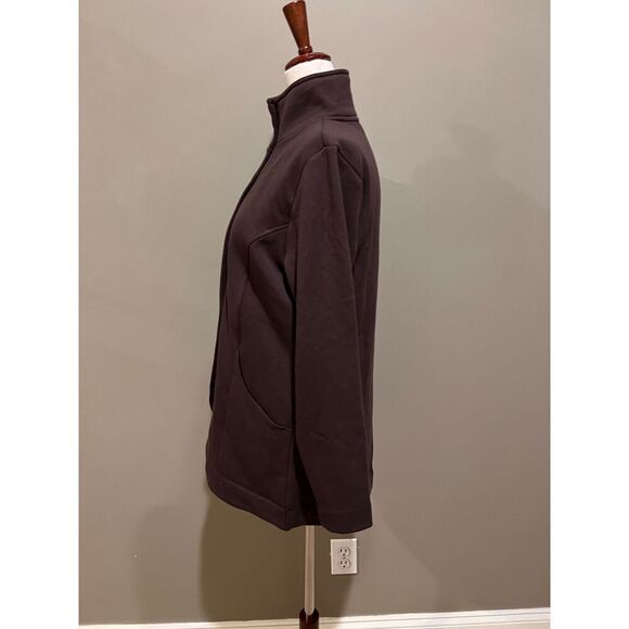 Denim & Co Jacket women’s size XS brown button down long sleeve soft warm cozy - Picture 3 of 8